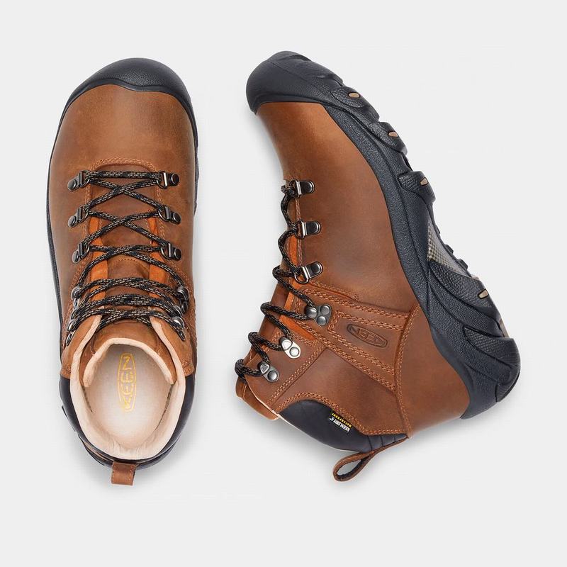 Keen Pyrenees Mens Hiking Boots Brown/Black Clearance (1086-JPFSA)